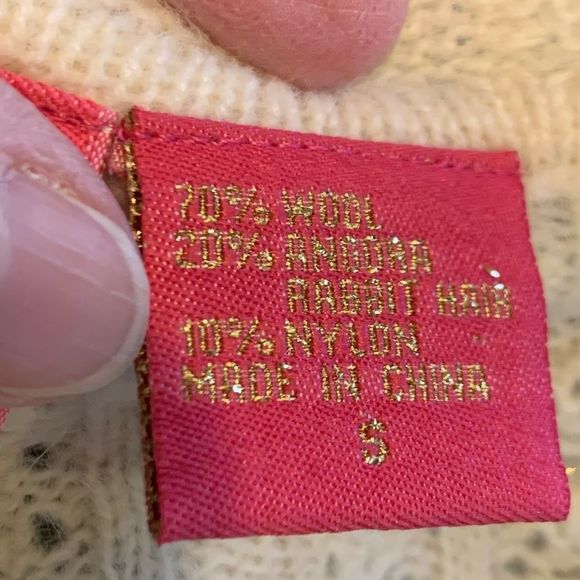 Charlotte Tarantola Women's S cream wool Angora snap up vintage look cardigan - Picture 9 of 10